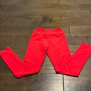 Like New LulaRoe Tween Red Leggings